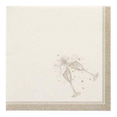 50 Servietten &quot;ROYAL Collection&quot; 1/4-Falz 40 cm x 40 cm gold &quot;Festivities&quot; – Karton (250 St.)