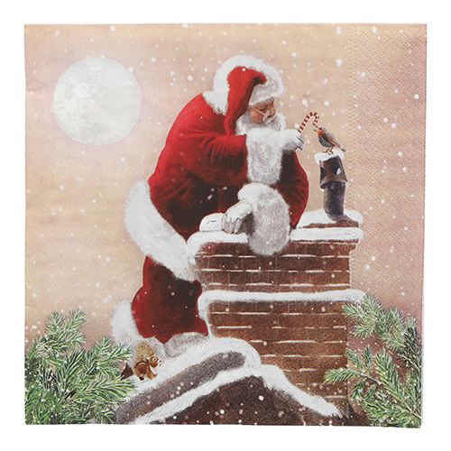20 Servietten, 3-lagig 1/4-Falz 40 cm x 40 cm &quot;Dans la Cheminee&quot; – Karton (300 St.)