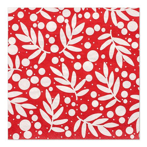 30 Servietten, 3-lagig 1/4-Falz 33 cm x 33 cm rot &quot;Holly&quot; – Karton (360 St.)