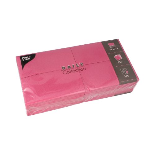 150 Servietten &quot;DAILY Collection&quot; 1/8-Falz 32 cm x 32 cm fuchsia – Karton (900 St.)