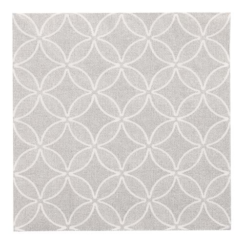 20 Servietten &quot;ROYAL Collection&quot; 1/4-Falz 40 cm x 40 cm grau &quot;Circle Flowers&quot; – Karton (160 St.)