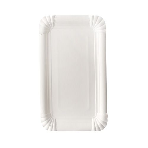 12 Teller, Pappe &quot;pure&quot; eckig 13 cm x 20 cm weiss – Karton (300 St.)