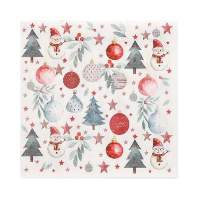 20 Servietten, 3-lagig 1/4-Falz 33 cm x 33 cm &quot;Cold Winter&quot; – Karton (300 St.)