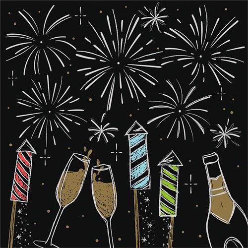 20 Servietten, 3-lagig 1/4-Falz 33 cm x 33 cm &quot;Celebrations&quot; – Karton (300 St.)