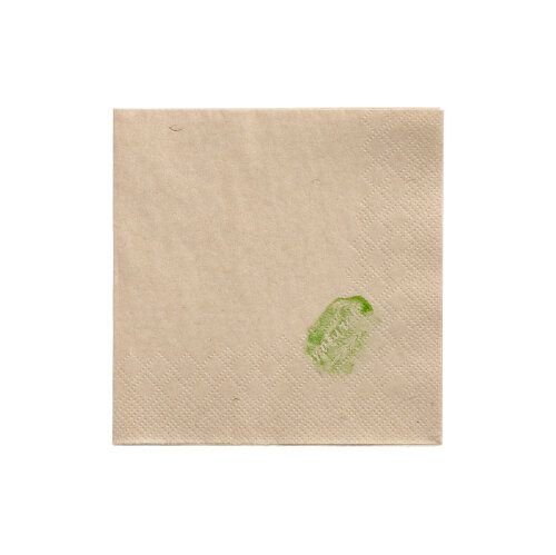 250 Servietten, 2-lagig 1/4-Falz 24 cm x 24 cm natur ungebleicht – Karton (1000 St.)