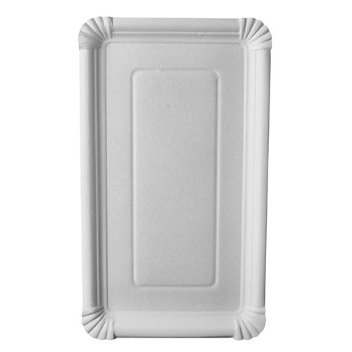 250 Teller, Pappe &quot;pure&quot; eckig 18 cm x 33 cm weiss – Karton (250 St.)