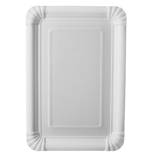 25 Teller, Pappe &quot;pure&quot; eckig 16,5 cm x 23 cm weiss – Karton (375 St.)