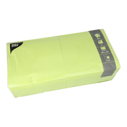 250 Servietten, 3-lagig 1/4-Falz 40 cm x 40 cm limonengrün – Karton (1000 St.)