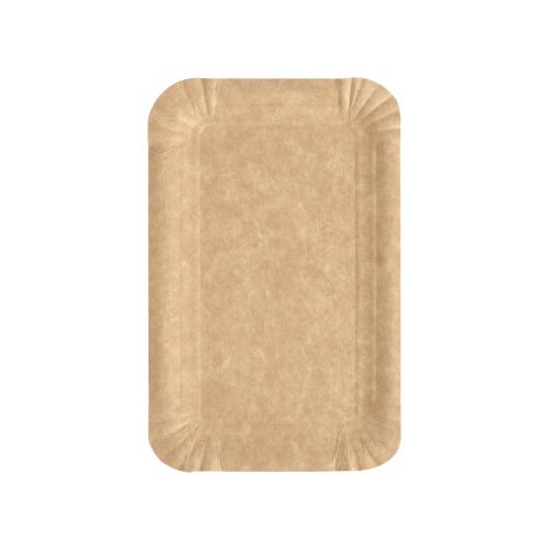 250 Teller, Pappe &quot;pure&quot; eckig 10 cm x 16 cm braun – Karton (2000 St.)