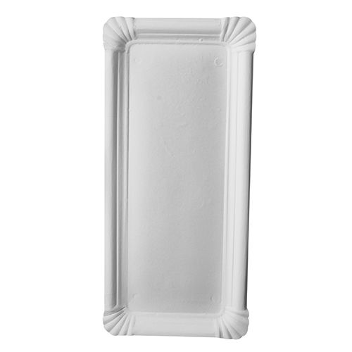 250 Teller, Pappe &quot;pure&quot; eckig 11 cm x 24 cm weiss – Karton (1000 St.)