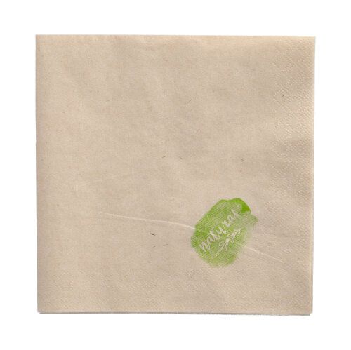 250 Servietten, 2-lagig 1/4-Falz 33 cm x 33 cm natur ungebleicht – Karton (1000 St.)