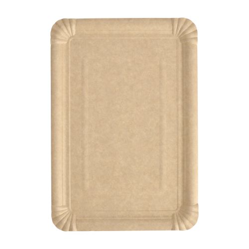250 Teller, Pappe &quot;pure&quot; eckig 18 cm x 26 cm braun – Karton (500 St.)