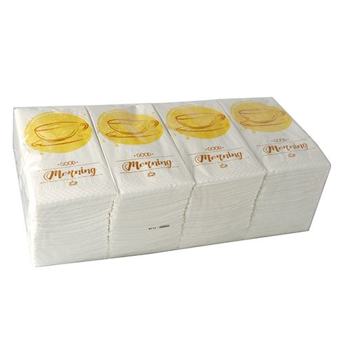 250 Servietten, 3-lagig 1/8-Falz 33 cm x 33 cm &quot;Good Morning&quot; – Karton (1000 St.)
