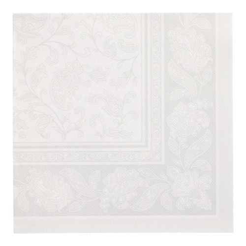 50 Servietten &quot;ROYAL Collection&quot; 1/4-Falz 40 cm x 40 cm weiss &quot;Ornaments&quot; – Karton (250 St.)