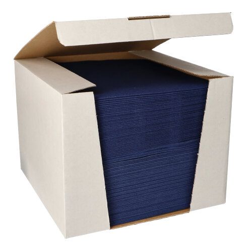 100 Servietten &quot;ROYAL Collection&quot; 1/4-Falz 40 cm x 40 cm dunkelblau – Karton (100 St.)