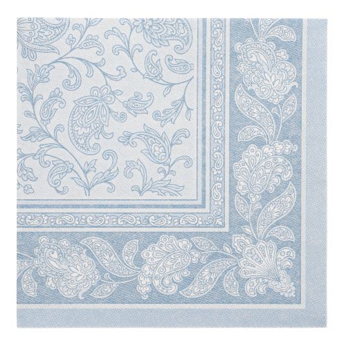 50 Servietten &quot;ROYAL Collection&quot; 1/4-Falz 40 cm x 40 cm arktikblau &quot;Ornaments&quot; – Karton (250 St.)