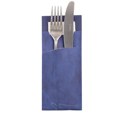 520 Bestecktaschen 20 cm x 8,5 cm blau inkl. weißer Serviette – Karton (520 St.)