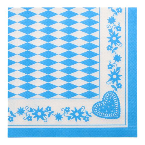 50 Servietten 1/4-Falz 40 cm x 40 cm &quot;Bayrisch Blau&quot; – Karton (250 St.)