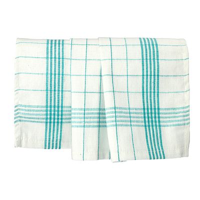 10 Geschirrtücher 70 cm x 50 cm weiss/blau &quot;Baumwolle&quot; – Karton (100 St.)