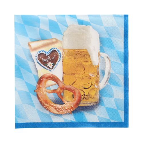 100 Servietten, 3-lagig 1/4-Falz 33 cm x 33 cm &quot;Bavaria&quot; – Karton (600 St.)
