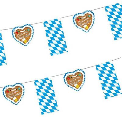 Flaggenkette, Papier 4 m &quot;Gruß vom Oktoberfest&quot; – Karton (10 St.)