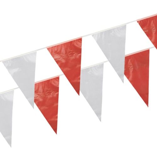 Wimpelkette, Folie 10 m rot/weiss wetterfest – Karton (5 St.)