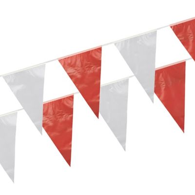 Wimpelkette, Folie 10 m rot/weiss wetterfest – Karton (5 St.)