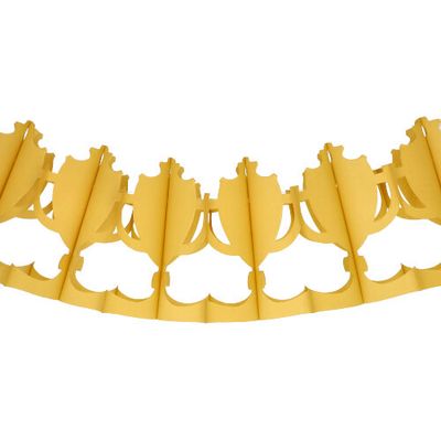 Motiv-Girlande 3 m gold "Pokal" schwer entflammbar – Karton (10 St.)