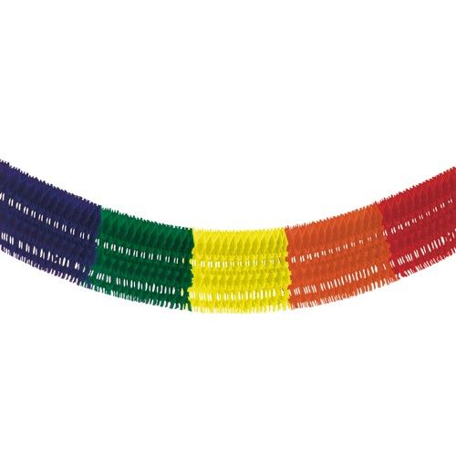 Großraumgirlande, Papier 10 m "Rainbow fringe" schwer entflammbar – Karton (5 St.)