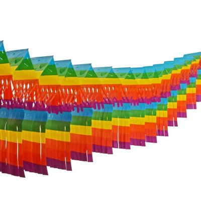 Großraumgirlande, Papier 10 m x 15 cm &quot;Fransen&quot; schwer entflammbar – Karton (5 St.)