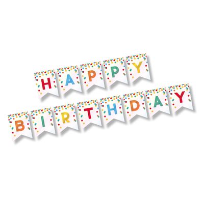 Grußkette 3,5 m x 20 cm &quot;Happy Birthday&quot; – Karton (12 St.)