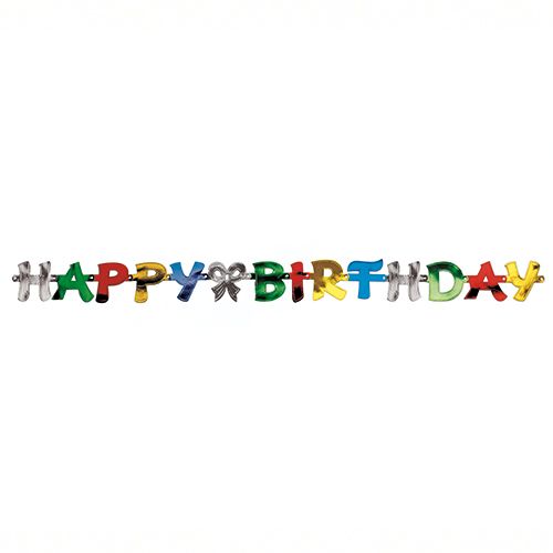 Grußkette 1,4 m &quot;Happy Birthday&quot; – Karton (20 St.)
