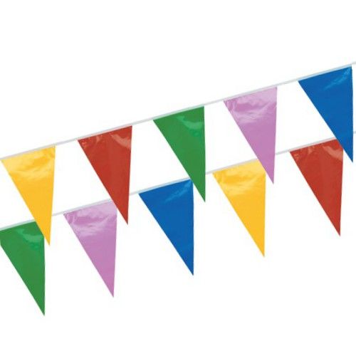 Wimpelkette, Folie 4 m farbig wetterfest – Karton (10 St.)