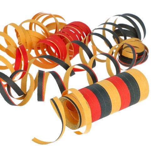 Luftschlangen 4 m &quot;Deutschland&quot; schwer entflammbar – Karton (50 St.)