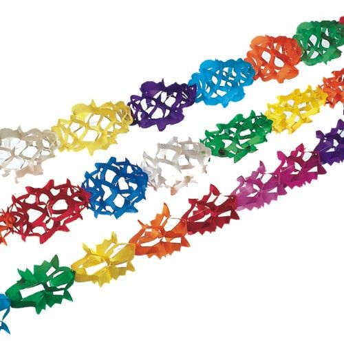 3 Girlanden, Papier 4 m – Karton (30 St.)