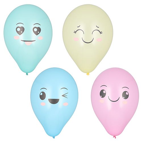 8 Luftballons Ø 25 cm farbig sortiert &quot;Kawaii&quot; – Karton (96 St.)