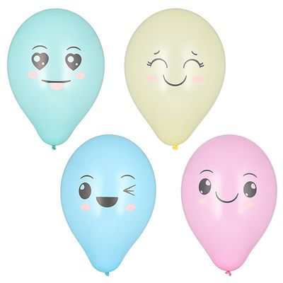 8 Luftballons Ø 25 cm farbig sortiert "Kawaii" – Karton (96 St.) 8 Luftballons Ø 25 cm farbig sortiert "Kawaii" – Karton (96 St.)