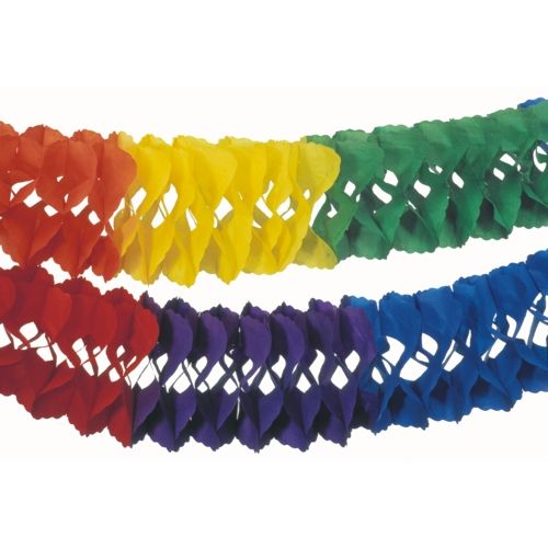 Großraumgirlande, Papier Ø 25 cm · 10 m &quot;Rainbow&quot; schwer entflammbar – Karton (5 St.)