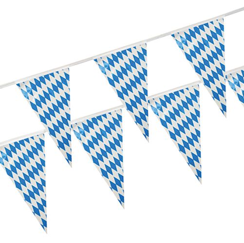 Wimpelkette, Folie 4 m &quot;Bayrisch Blau&quot; wetterfest – Karton (10 St.)