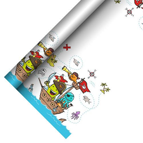 Tischdecke, Papier 5 m x 1,2 m &quot;Pirate Crew&quot; – Rolle gesamt ca. 60 m (Karton)