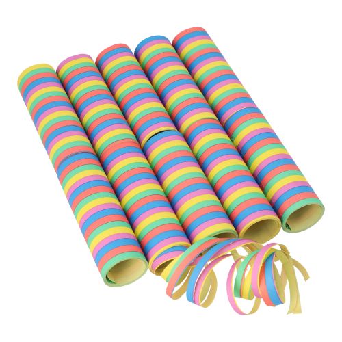 Luftschlangen 4 m "Stripes" flammhemmend – Karton (100 St.)