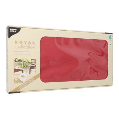 20 Mitteldecken, Tissue &quot;ROYAL Collection&quot; 80 cm x 80 cm bordeaux – Rolle gesamt ca. 100 m (Karton)