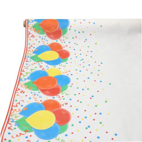 Tischdecke, stoffähnlich, Vlies &quot;soft selection plus&quot; 5 m x 1,18 m &quot;Lucky Balloons&quot; – Rolle gesamt ca. 50 m (Karton)