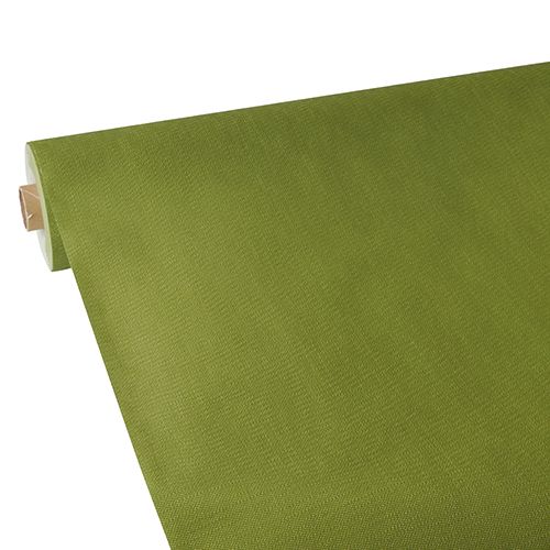 Tischdecke, stoffähnlich, Vlies &quot;soft selection plus&quot; 25 m x 1,18 m olivgrün – Rolle gesamt ca. 50 m (Karton)