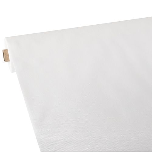 Tischdecke, stoffähnlich, Vlies &quot;soft selection plus&quot; 25 m x 0,9 m weiss – Rolle gesamt ca. 50 m (Karton)