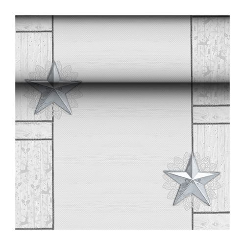 Tischläufer, Tissue &quot;ROYAL Collection&quot; 24 m x 40 cm weiss &quot;Rising Star&quot; – Rolle gesamt ca. 192 m (Karton)