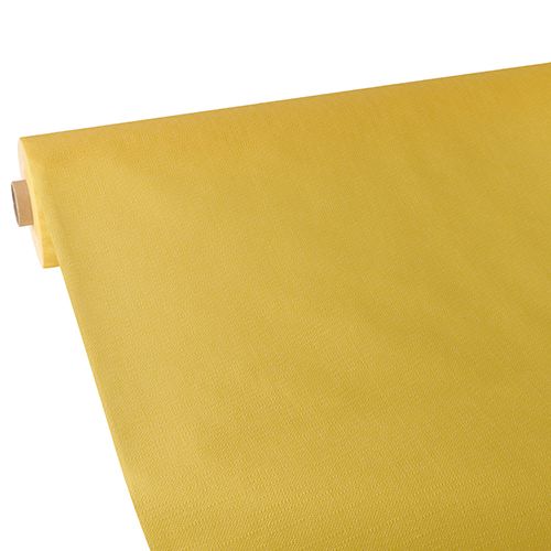 Tischdecke, stoffähnlich, Vlies &quot;soft selection plus&quot; 25 m x 1,18 m gelb – Rolle gesamt ca. 50 m (Karton)