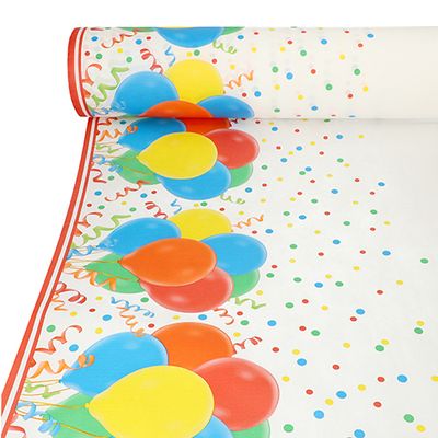 Tischdecke, stoffähnlich, Vlies &quot;soft selection plus&quot; 40 m x 1,18 m &quot;Lucky Balloons&quot; – Rolle gesamt ca. 80 m (Karton)