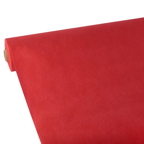 Tischdecke, stoffähnlich, Vlies &quot;soft selection&quot; 25 m x 1,18 m rot – Rolle gesamt ca. 100 m (Karton)