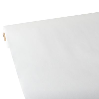 Tischdecke, stoffähnlich, Vlies &quot;soft selection&quot; 25 m x 1,18 m weiss – Rolle gesamt ca. 100 m (Karton)